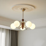 Nova Grove Chandelier – Modern Glass and Walnut Pendant Light
