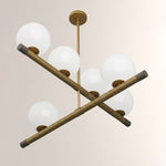 Nova Linear Chandelier – Modern Brass & Glass Pendant Light for Dining Room