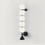 Nova Marble Wall Sconce with Brass Accents and Opal Glass Globes