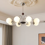 Novara Modern Glass Chandelier with Iron Frame for Dining Room and Living Room