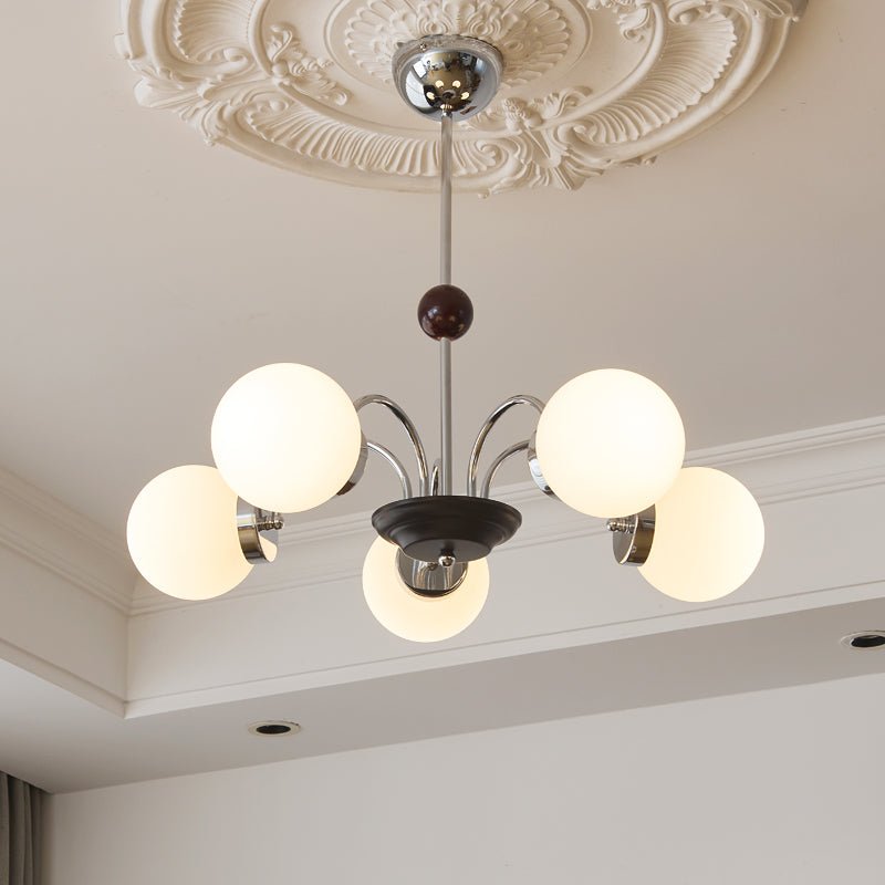 Novara Modern Glass Chandelier with Iron Frame for Dining Room and Living Room
