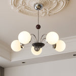 Novara Modern Glass Chandelier with Iron Frame for Dining Room and Living Room