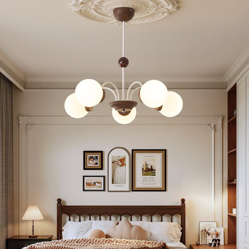 Novara Modern Glass Chandelier with Iron Frame for Dining Room and Living Room