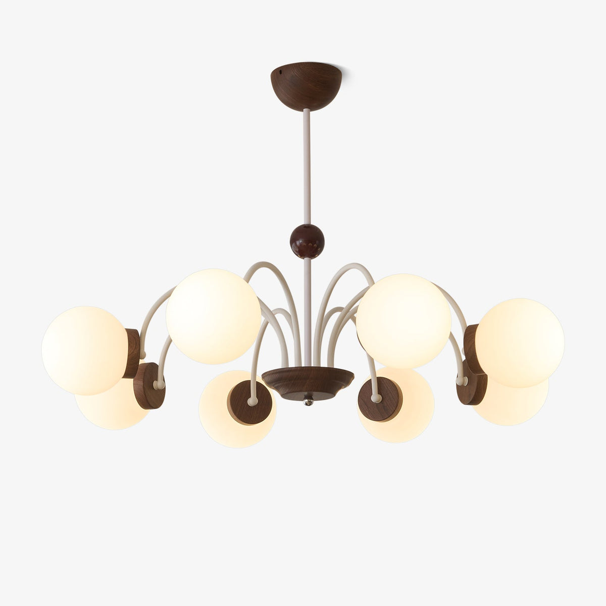 Novara Modern Glass Chandelier with Iron Frame for Dining Room and Living Room