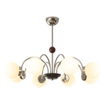 Novara Modern Glass Chandelier with Iron Frame for Dining Room and Living Room