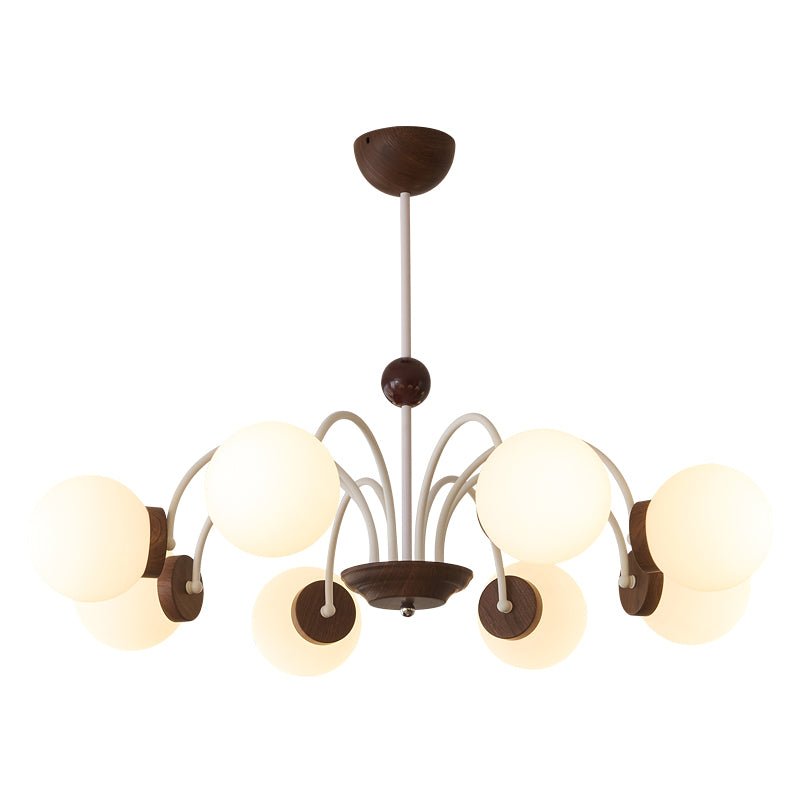 Novara Modern Glass Chandelier with Iron Frame for Dining Room and Living Room