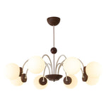 Novara Modern Glass Chandelier with Iron Frame for Dining Room and Living Room