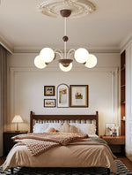 Novara Modern Glass Chandelier with Iron Frame for Dining Room and Living Room