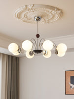 Novara Modern Glass Chandelier with Iron Frame for Dining Room and Living Room