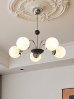Novara Modern Glass Chandelier with Iron Frame for Dining Room and Living Room