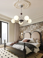Novara Modern Glass Chandelier with Iron Frame for Dining Room and Living Room