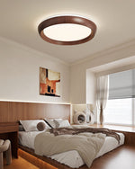 Novera Grain Ring Ceiling Light – Modern Wood Finish LED Flush Mount