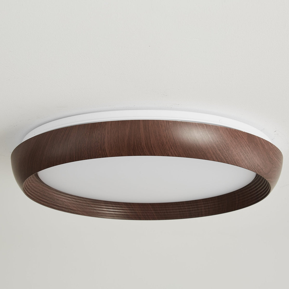 Novera Grain Ring Ceiling Light – Modern Wood Finish LED Flush Mount