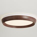 Novera Grain Ring Ceiling Light – Modern Wood Finish LED Flush Mount