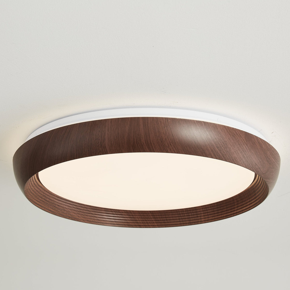 Novera Grain Ring Ceiling Light – Modern Wood Finish LED Flush Mount