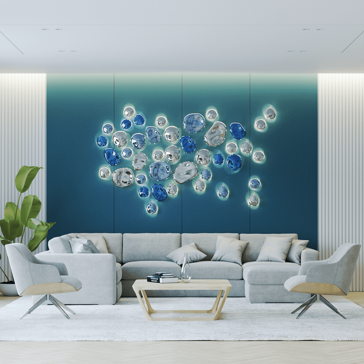 Nuggets Wall Sconce – Handblown Glass & Metal LED Wall Light