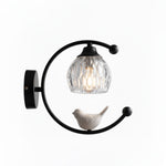 Nuvia Bird Wall Sconce in Brass and Glass | Designer Bedroom Lighting