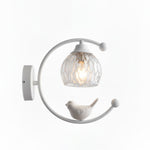 Nuvia Bird Wall Sconce in Brass and Glass | Designer Bedroom Lighting