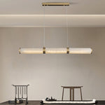 Alabaster Beam Linear Pendant Light in Brass for Modern Interiors