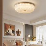 Ripple Glass Ceiling Light – Modern Flush Mount LED Fixture in Gold
