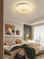 Ripple Glass Ceiling Light – Modern Flush Mount LED Fixture in Gold