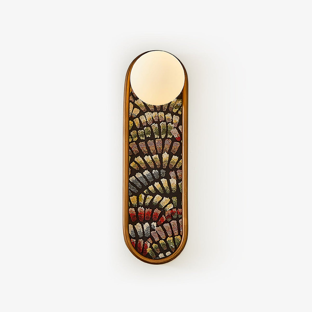Mosaic Wall Sconce with Embroidered Fabric Shade in Gold or Black