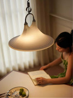 Solari Swirl Glass Pendant Light – Hand-Blown Amber Art Glass