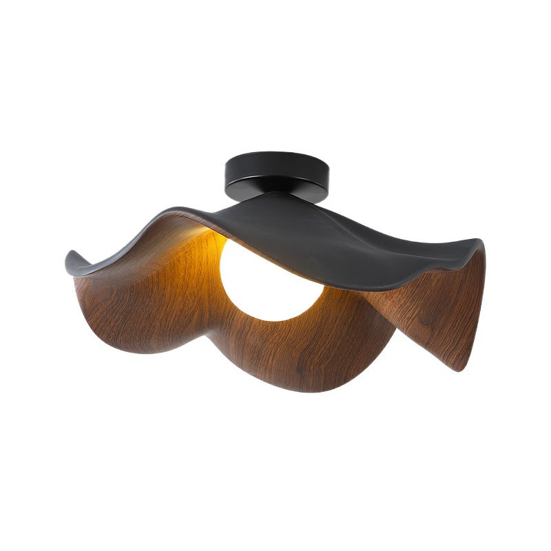 Bedroom Lamp Modern And Minimalist Walnut Leaf Shaped Ceiling Lamp