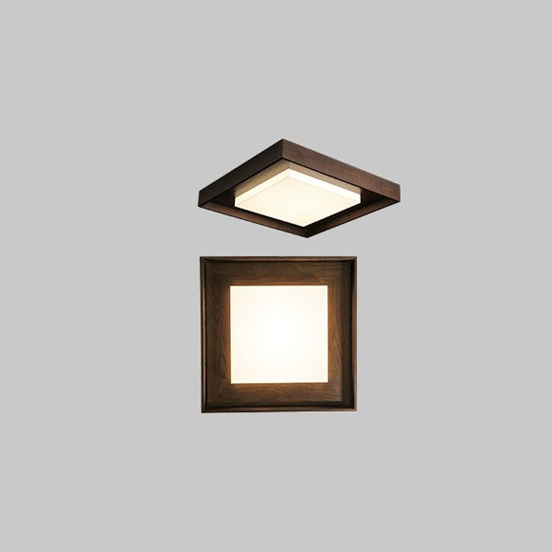 Kurin Wood Frame Ceiling Light – Modern Flush Mount LED for Bedroom, Dining, Living Room