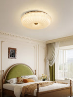 Ripple Glass Ceiling Light – Modern Flush Mount LED Fixture in Gold