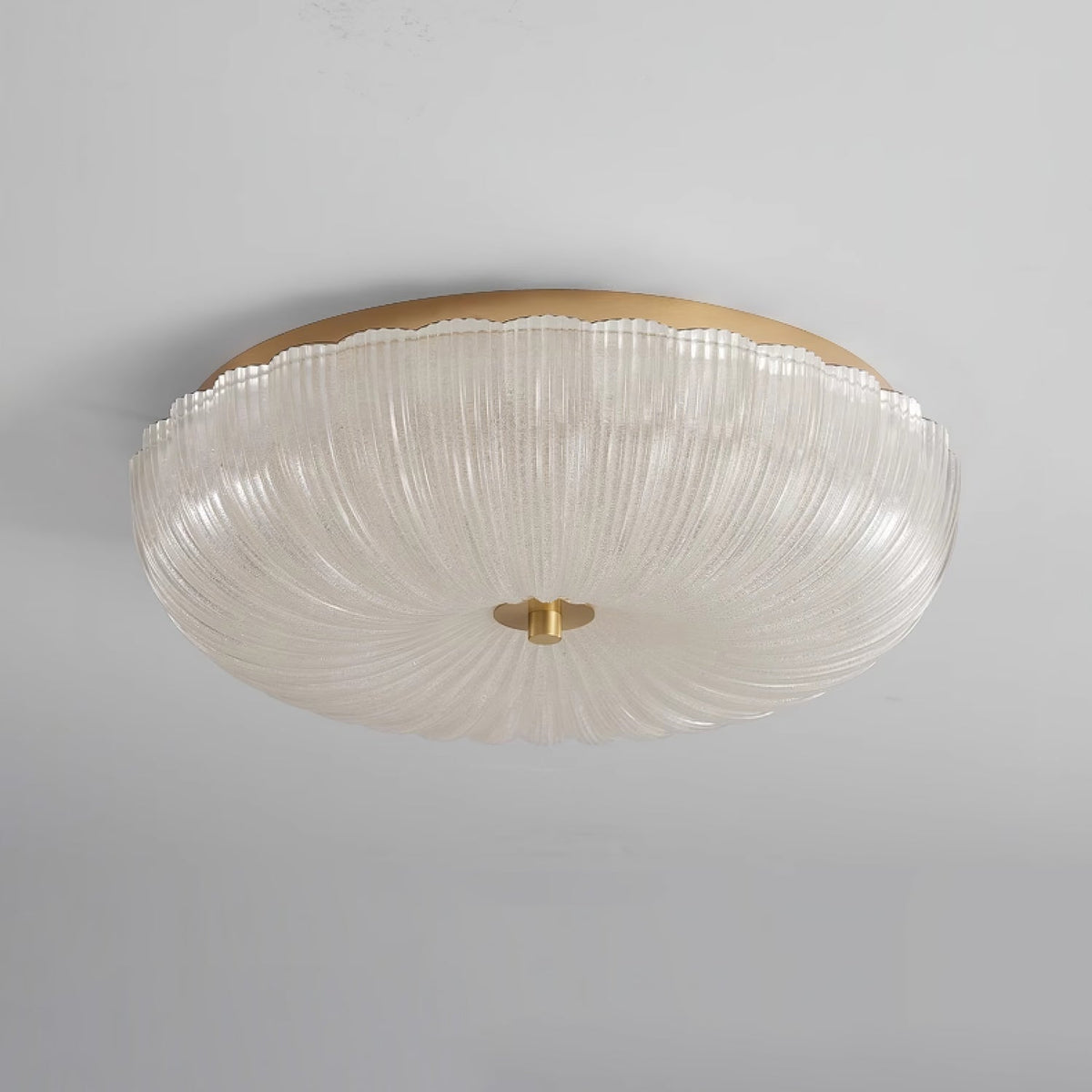 Ripple Glass Ceiling Light – Modern Flush Mount LED Fixture in Gold