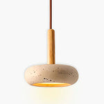Yellow Cave Stone Japanese Style Retro Cream Pendant Lamp