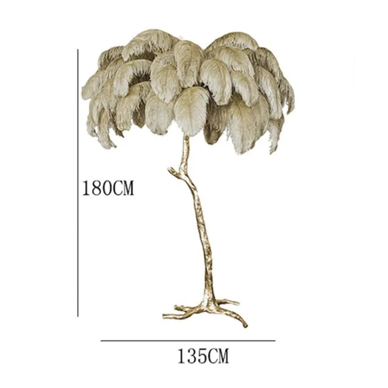 Ins Style Feather Decorated Floor Lamp