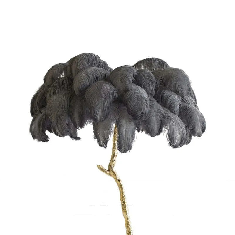 Ins Style Feather Decorated Floor Lamp