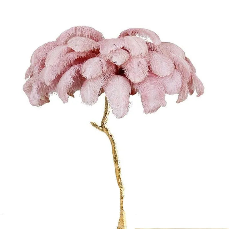 Ins Style Feather Decorated Floor Lamp
