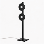 Arbor Twin Disc Floor Lamp — Sculptural Wooden Designer Floor Light