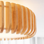 Oakflare Wood Slatted Ceiling Light – Modern Warm LED Flush Mount