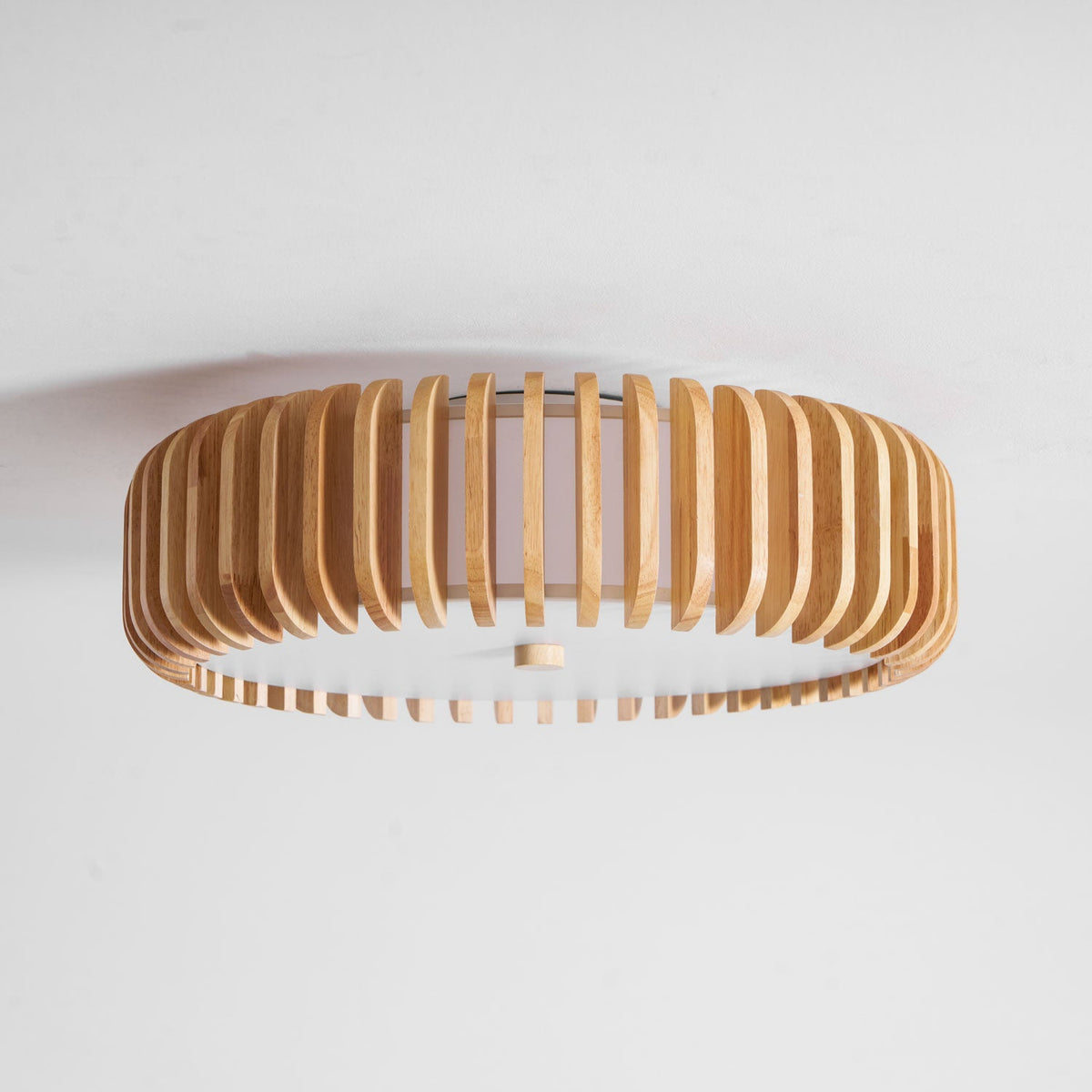 Oakflare Wood Slatted Ceiling Light – Modern Warm LED Flush Mount