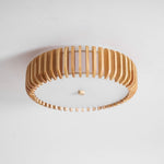 Oakflare Wood Slatted Ceiling Light – Modern Warm LED Flush Mount