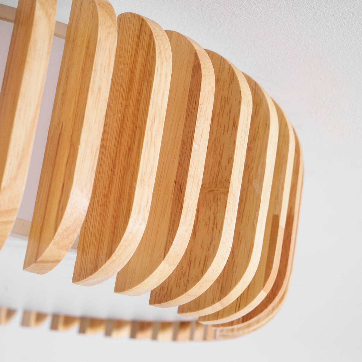 Oakflare Wood Slatted Ceiling Light – Modern Warm LED Flush Mount