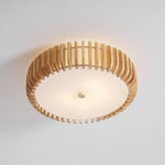 Oakflare Wood Slatted Ceiling Light – Modern Warm LED Flush Mount