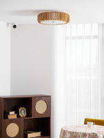 Oakflare Wood Slatted Ceiling Light – Modern Warm LED Flush Mount