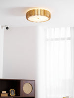 Oakflare Wood Slatted Ceiling Light – Modern Warm LED Flush Mount