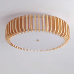 Oakflare Wood Slatted Ceiling Light – Modern Warm LED Flush Mount