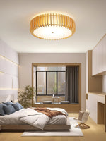 Oakflare Wood Slatted Ceiling Light – Modern Warm LED Flush Mount