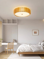 Oakflare Wood Slatted Ceiling Light – Modern Warm LED Flush Mount