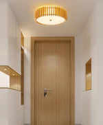 Oakflare Wood Slatted Ceiling Light – Modern Warm LED Flush Mount