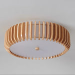 Oakflare Wood Slatted Ceiling Light – Modern Warm LED Flush Mount
