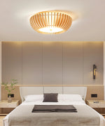 Oakflare Wood Slatted Ceiling Light – Modern Warm LED Flush Mount