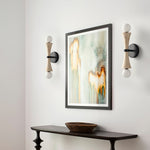Obel Wall Sconce in Yellow Travertine with Opal Glass Globes